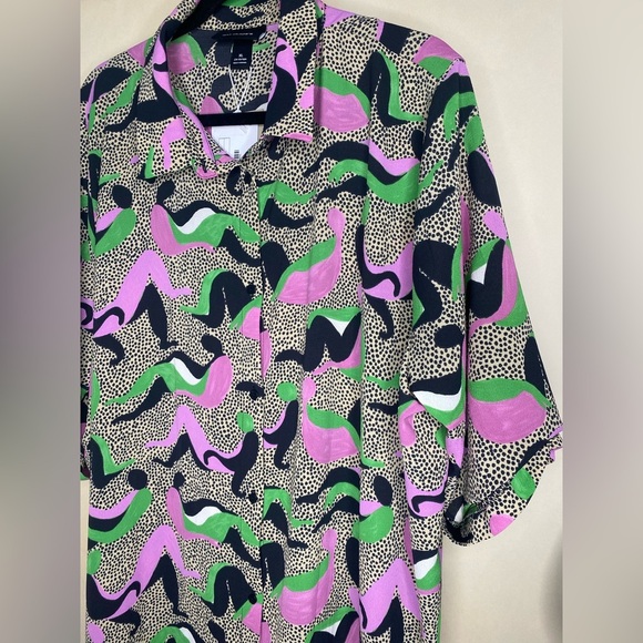 Monkl Shirt Dress Short Sleeve Sustainable Sz XL New WithTags - Picture 9 of 12